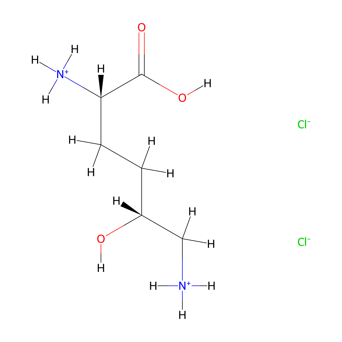 (5R)-5-Hydroxy-L-lysine dihydrochloride monohydrate molecular structure, CAS 172213-74-0