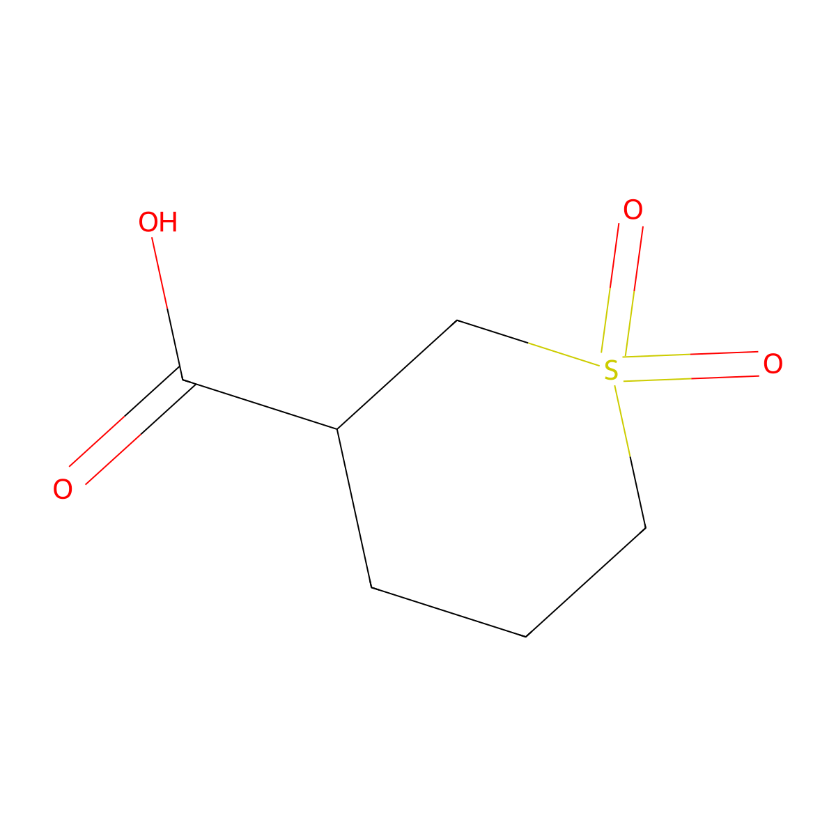 (S)-Tetrahydro-2H-thiopyran-3-carboxylic acid 1,1-dioxide molecular structure, CAS 172214-41-4