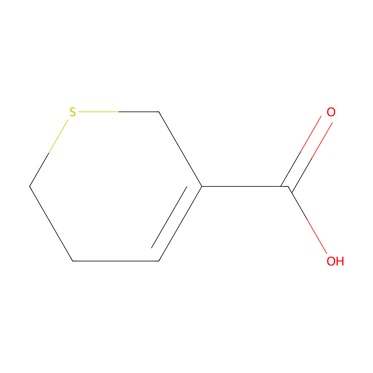 5,6-dihydro-2H-thiopyran-3-carboxylic acid molecular structure, CAS 172214-44-7
