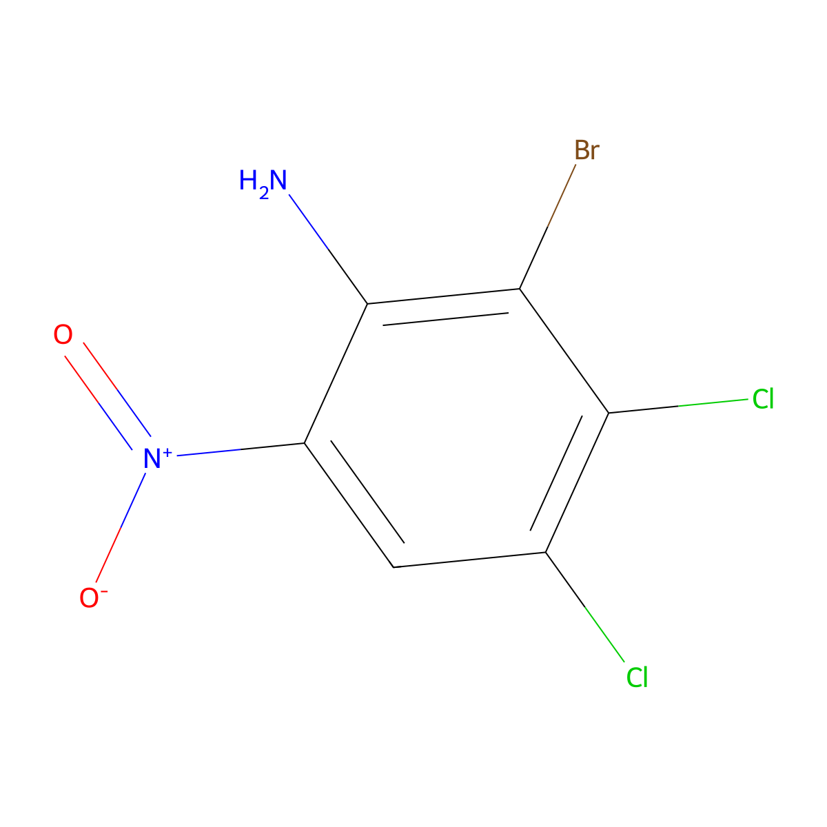 2-Bromo-3,4-dichloro-6-nitroaniline molecular structure, CAS 172215-93-9