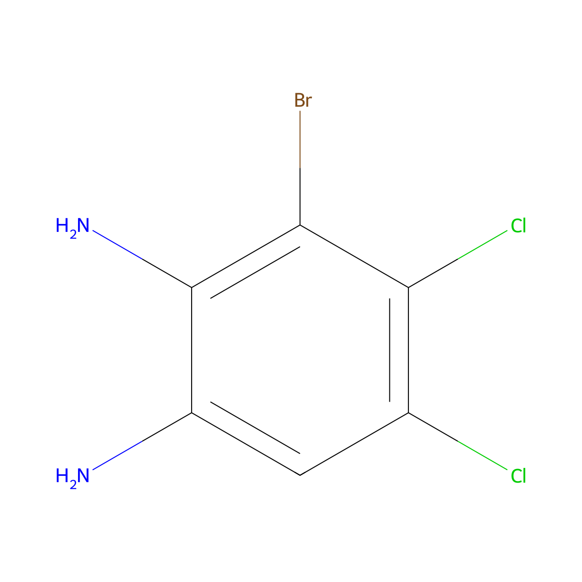 3-Bromo-4,5-dichlorobenzene-1,2-diamine molecular structure, CAS 172215-94-0