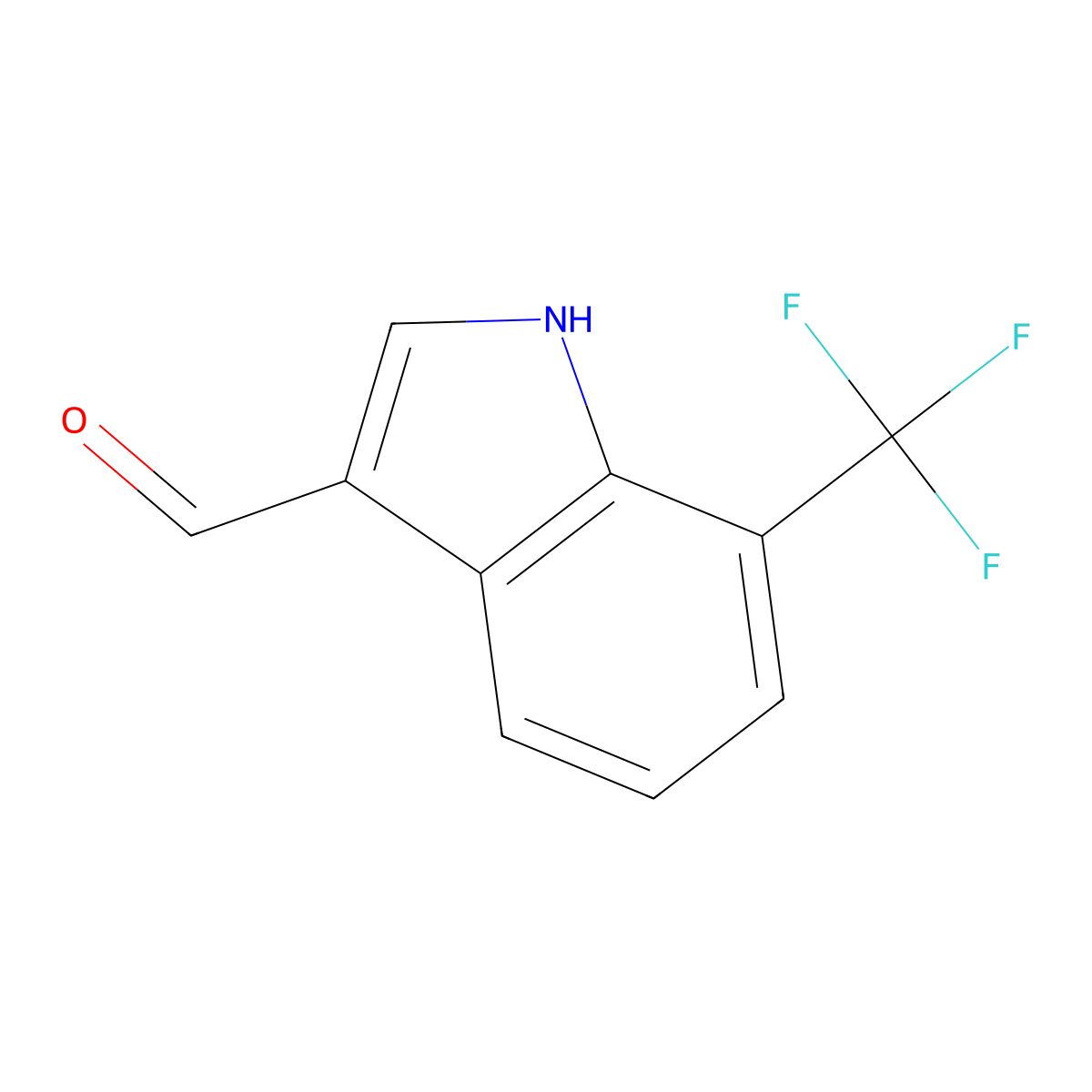 7-(trifluoromethyl)-1H-indole-3-carbaldehyde molecular structure, CAS 172216-99-8