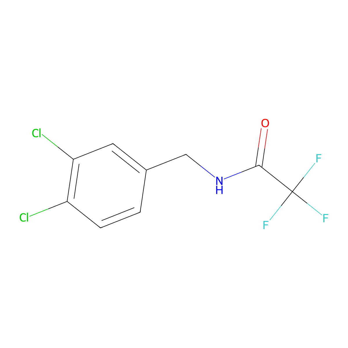 N-((3,4-Dichlorophenyl)methyl)-2,2,2-trifluoroacetamide molecular structure, CAS 172218-36-9