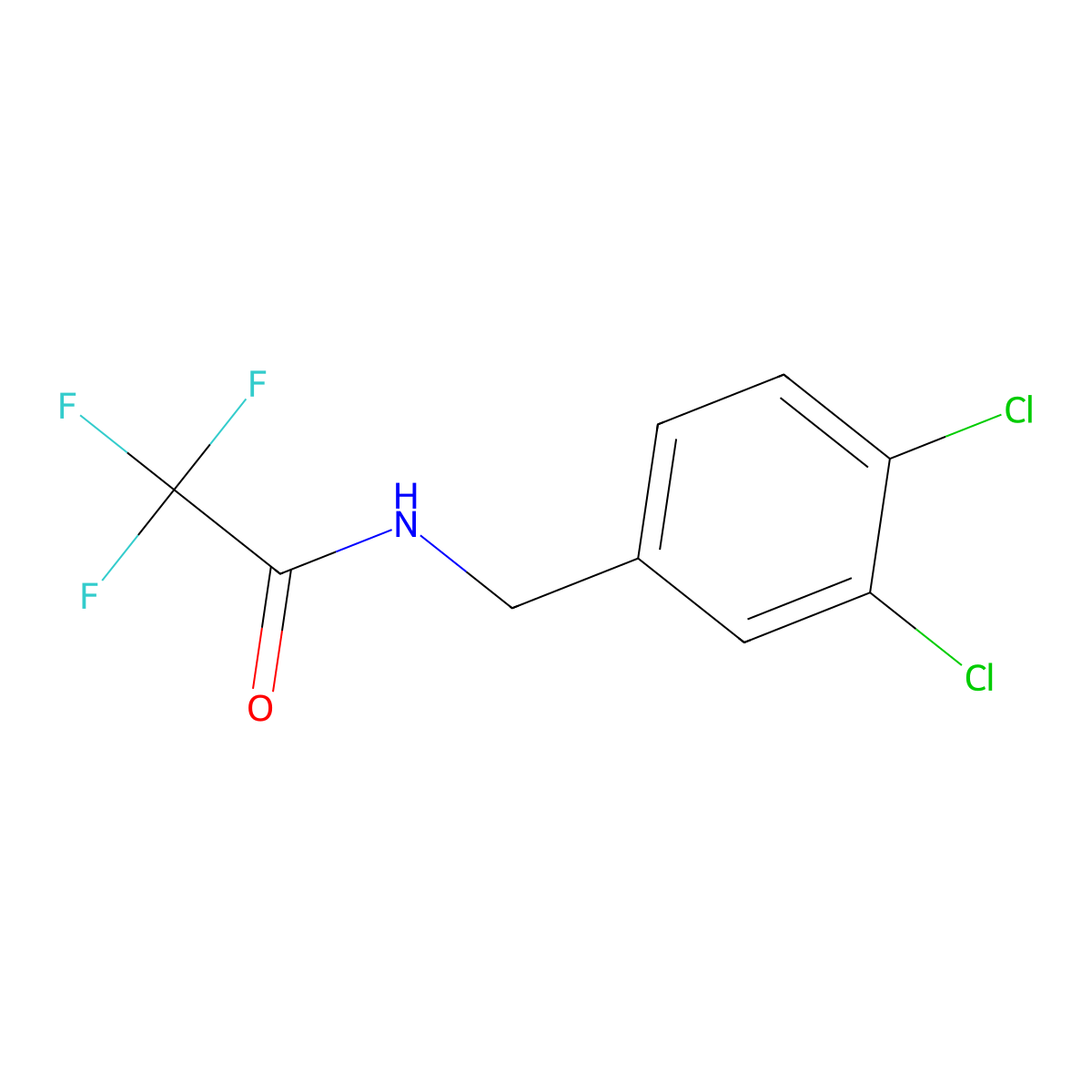 N-((3,4-Dichlorophenyl)methyl)-2,2,2-trifluoroacetamide molecular structure, CAS 172218-36-9
