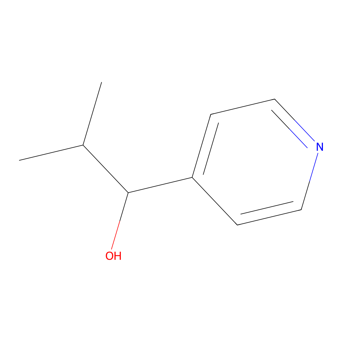 2-Methyl-1-(pyridin-4-yl)propan-1-ol molecular structure, CAS 172219-15-7