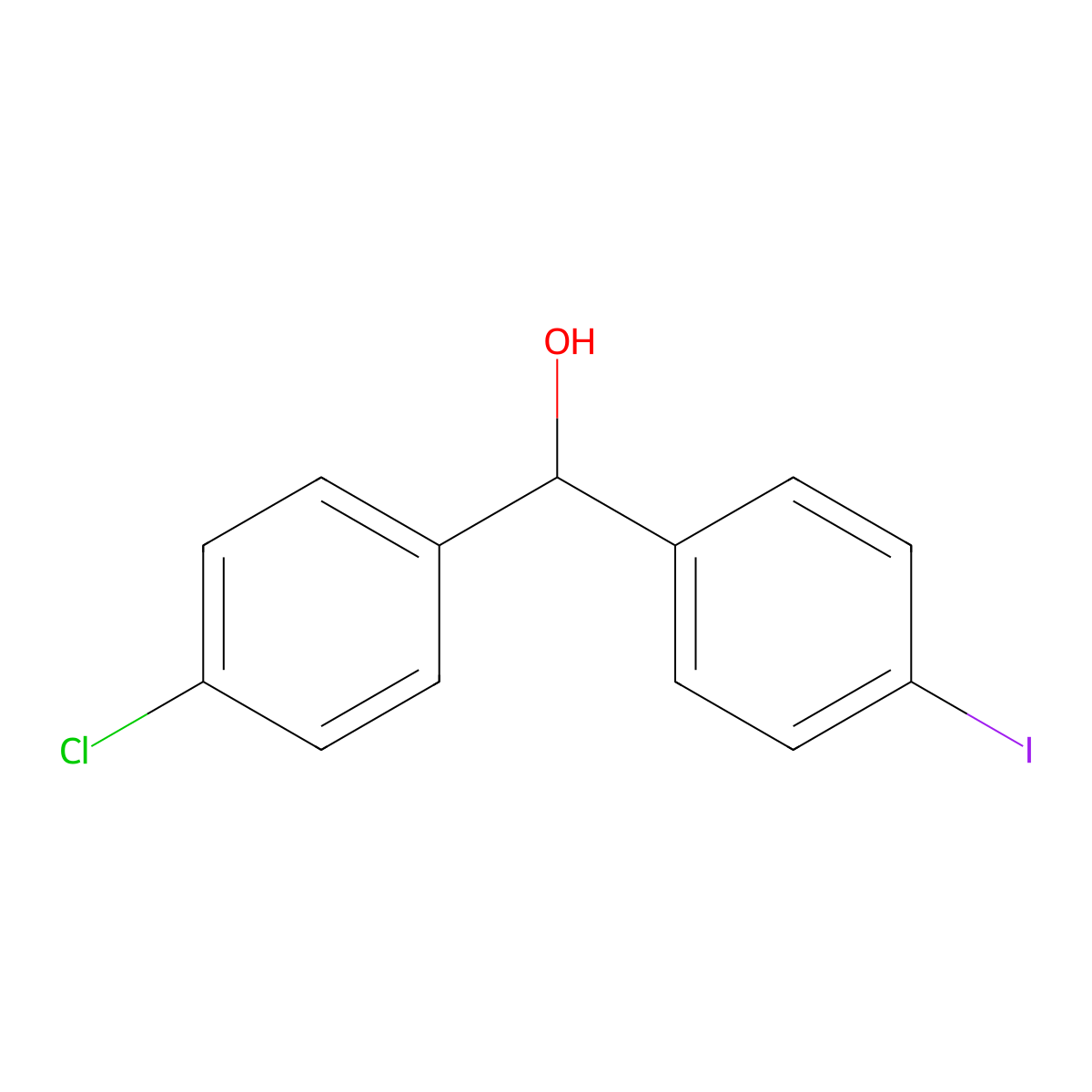 4-Chloro-alpha-(4-iodophenyl)benZenemethanol molecular structure, CAS 172219-28-2