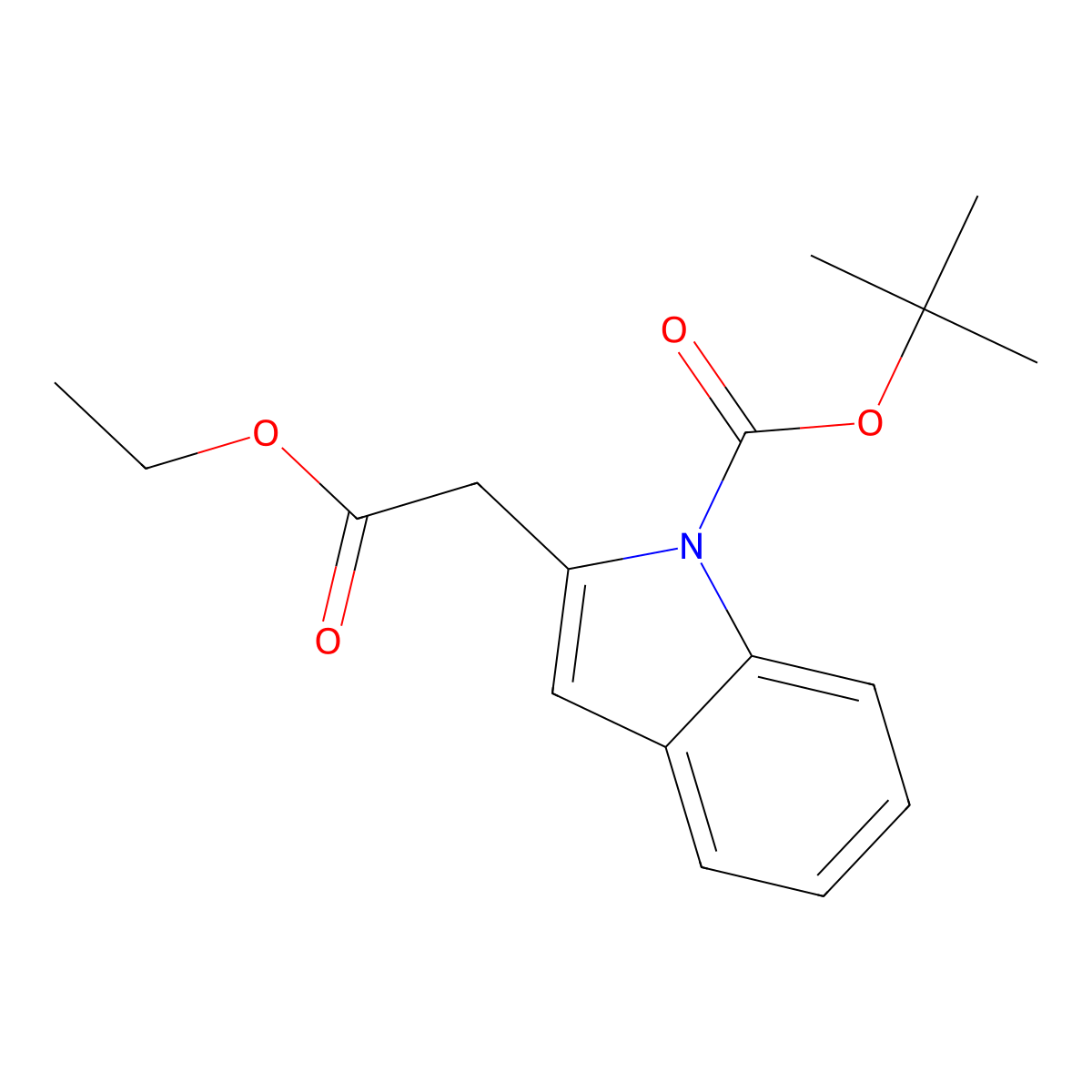 tert-Butyl 2-(2-ethoxy-2-oxoethyl)-1H-indole-1-carboxylate molecular structure, CAS 172226-77-6