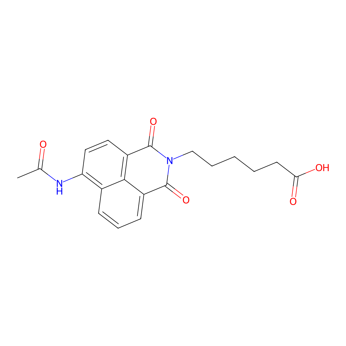 6-(4-Acetamido-1,8-naphthalamido)hexanoic acid molecular structure, CAS 172227-59-7