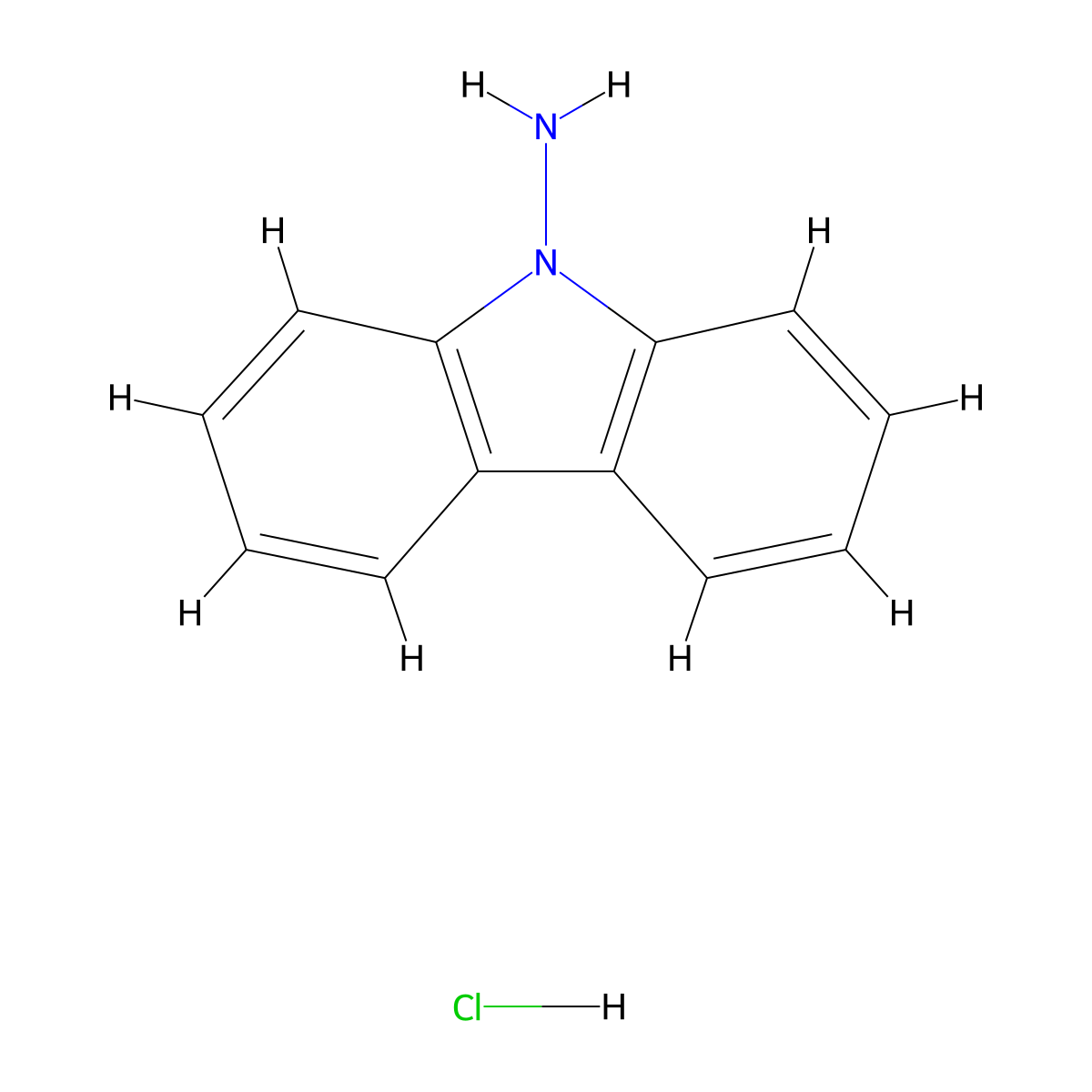 9H-carbazol-9-amine hydrochloride molecular structure, CAS 17223-86-8