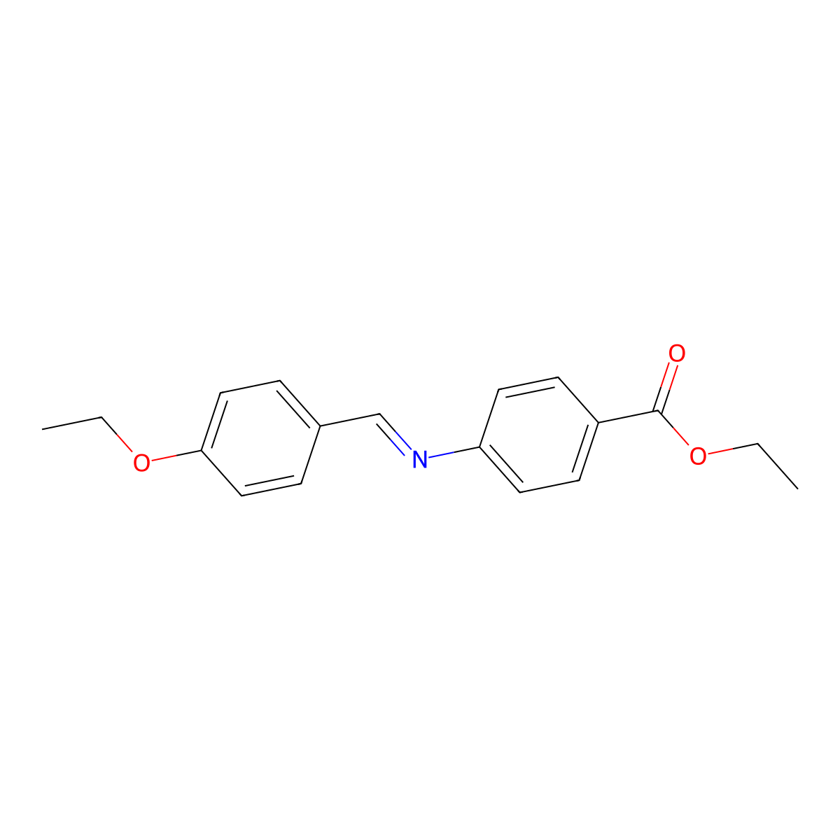 Benzoic acid, 4-[[(4-ethoxyphenyl)methylene]amino]-, ethyl ester molecular structure, CAS 17224-13-4