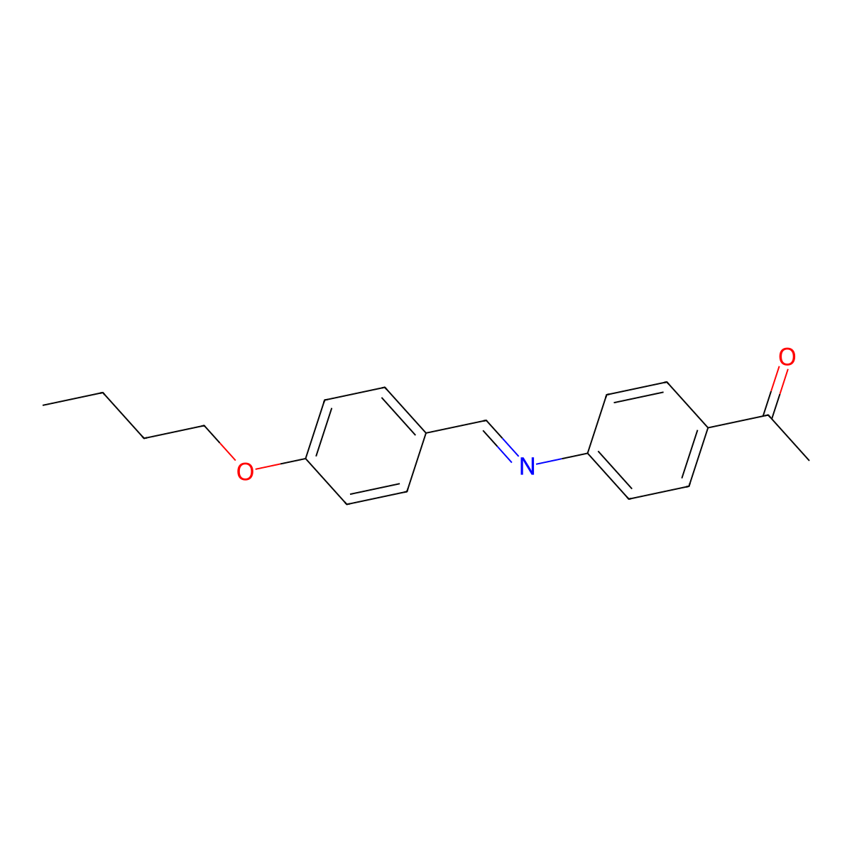 1-(4-(((4-Butoxyphenyl)methylene)amino)phenyl)ethanone molecular structure, CAS 17224-18-9