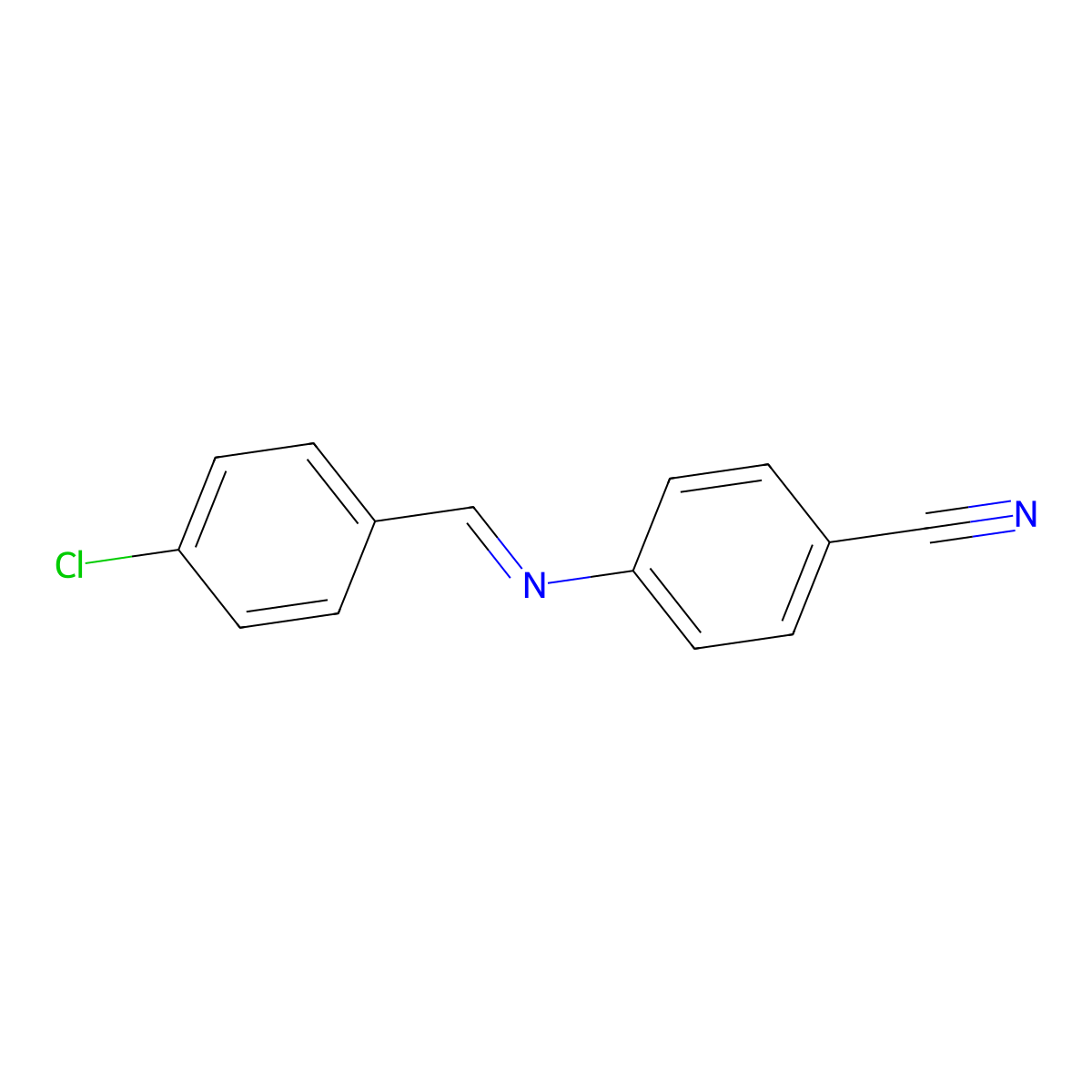 4-[(4-Chlorobenzylidene)amino]benzonitrile molecular structure, CAS 17224-23-6