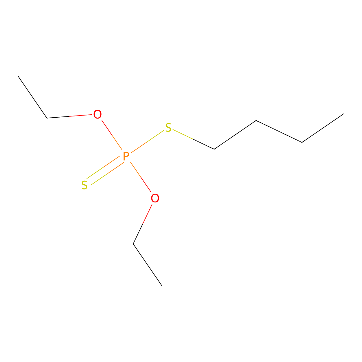 S-Butyl o,o-diethyl phosphorodithioate molecular structure, CAS 17226-04-9