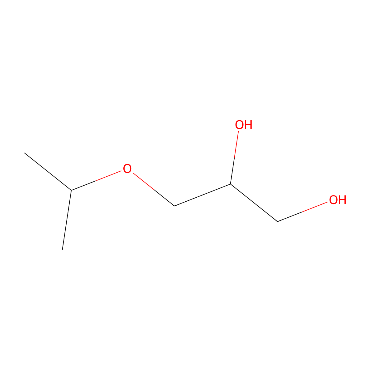 Isopropyl glycerol ether molecular structure, CAS 17226-43-6