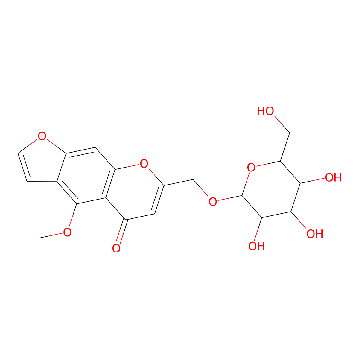 Khellol Glucoside molecular structure, CAS 17226-75-4