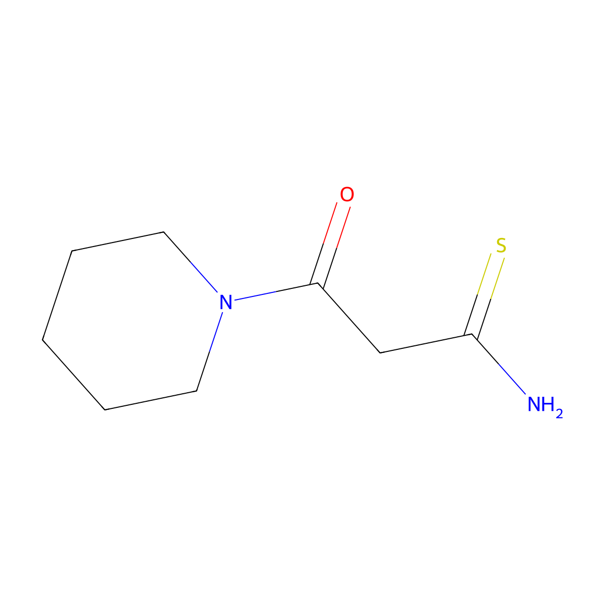3-Oxo-3-piperidin-1-ylpropanethioamide molecular structure, CAS 172261-25-5