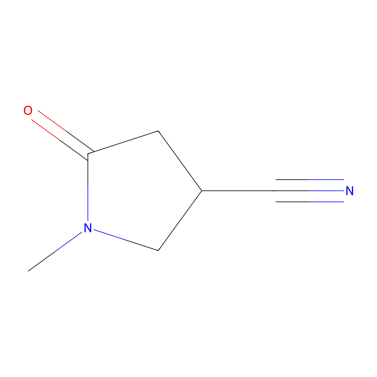 1-Methyl-5-oxopyrrolidine-3-carbonitrile molecular structure, CAS 172261-37-9