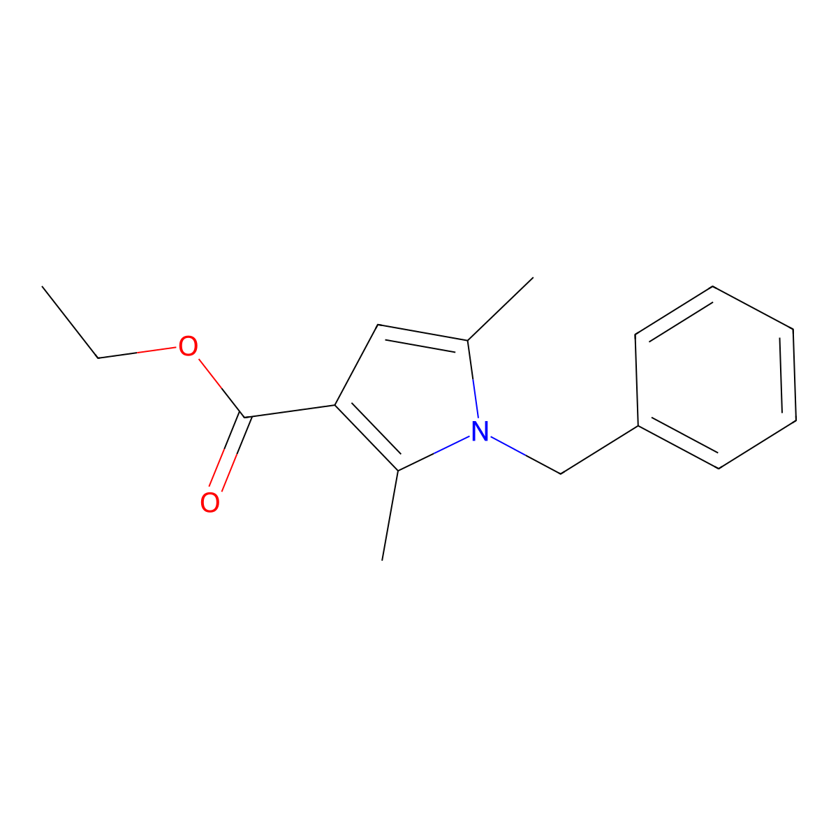 ethyl 1-benzyl-2,5-dimethyl-1H-pyrrole-3-carboxylate molecular structure, CAS 172264-93-6