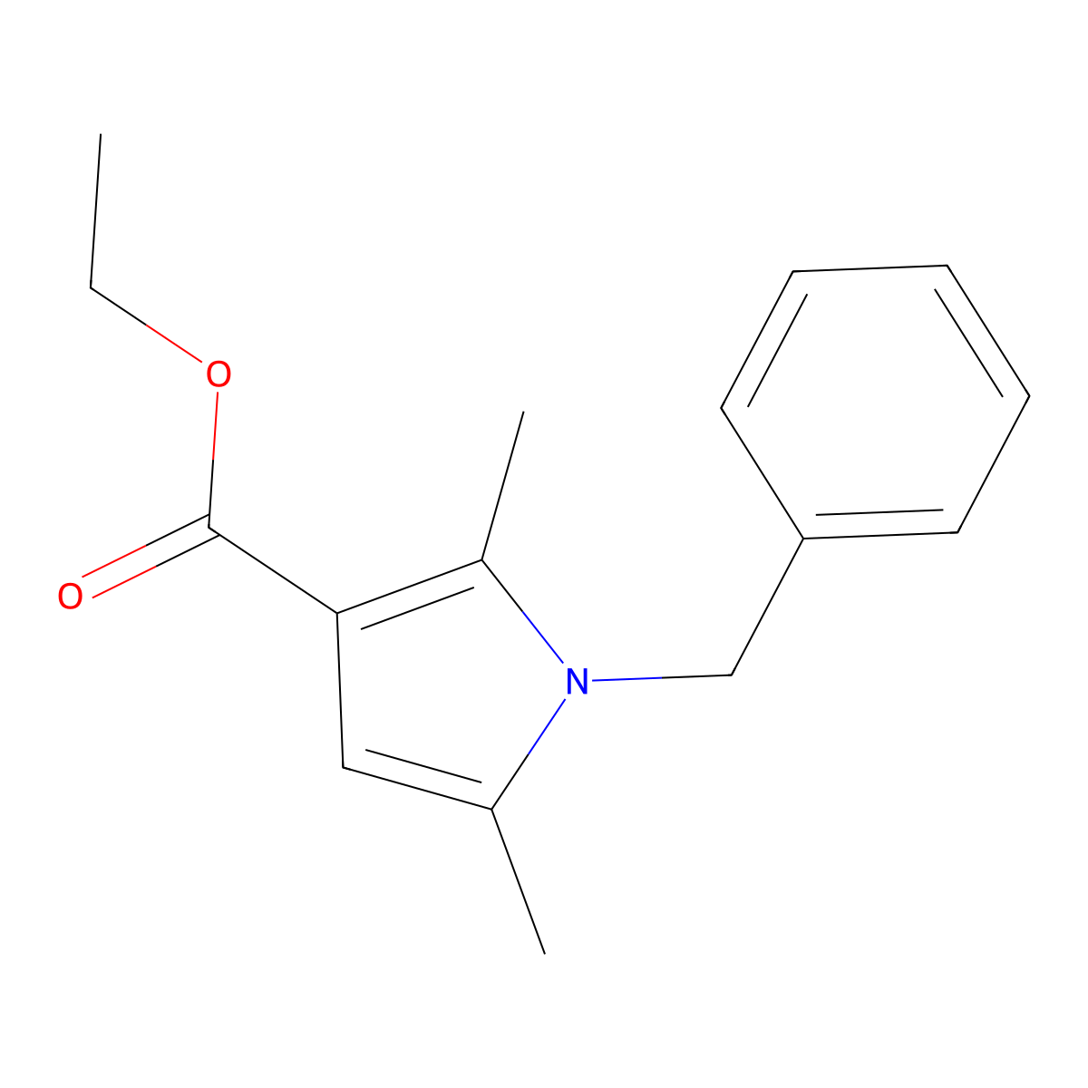 ethyl 1-benzyl-2,5-dimethyl-1H-pyrrole-3-carboxylate molecular structure, CAS 172264-93-6