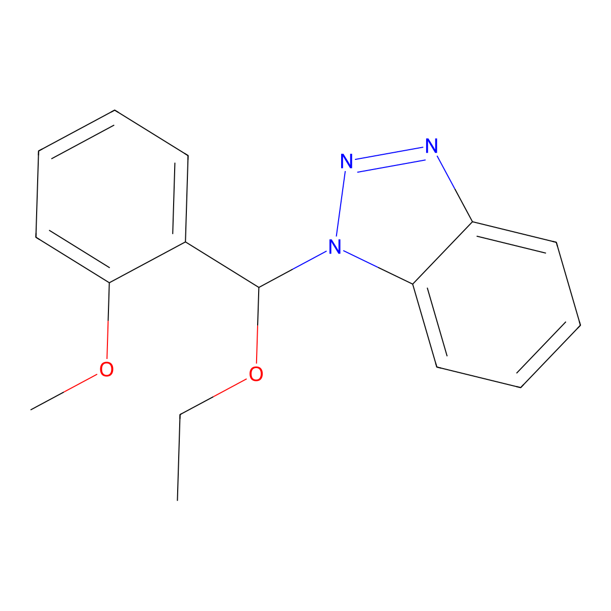 1-[Ethoxy(2-methoxyphenyl)methyl]-1H-1,2,3-benzotriazole molecular structure, CAS 172265-09-7