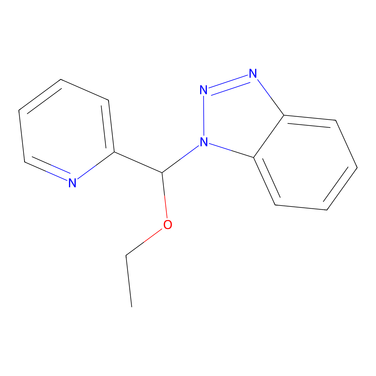 1-[Ethoxy(pyridin-2-yl)methyl]-1H-1,2,3-benzotriazole molecular structure, CAS 172265-16-6