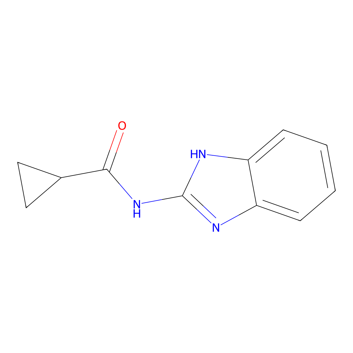 N-(1H-benzimidazol-2-yl)cyclopropanecarboxamide molecular structure, CAS 17228-32-9