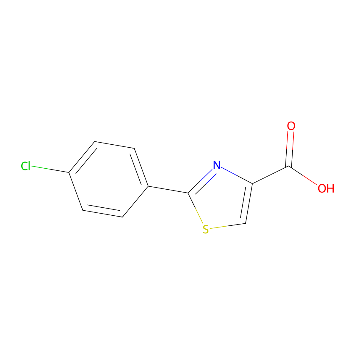 2-(4-Chloro-phenyl)-thiazole-4-carboxylic acid molecular structure, CAS 17228-98-7