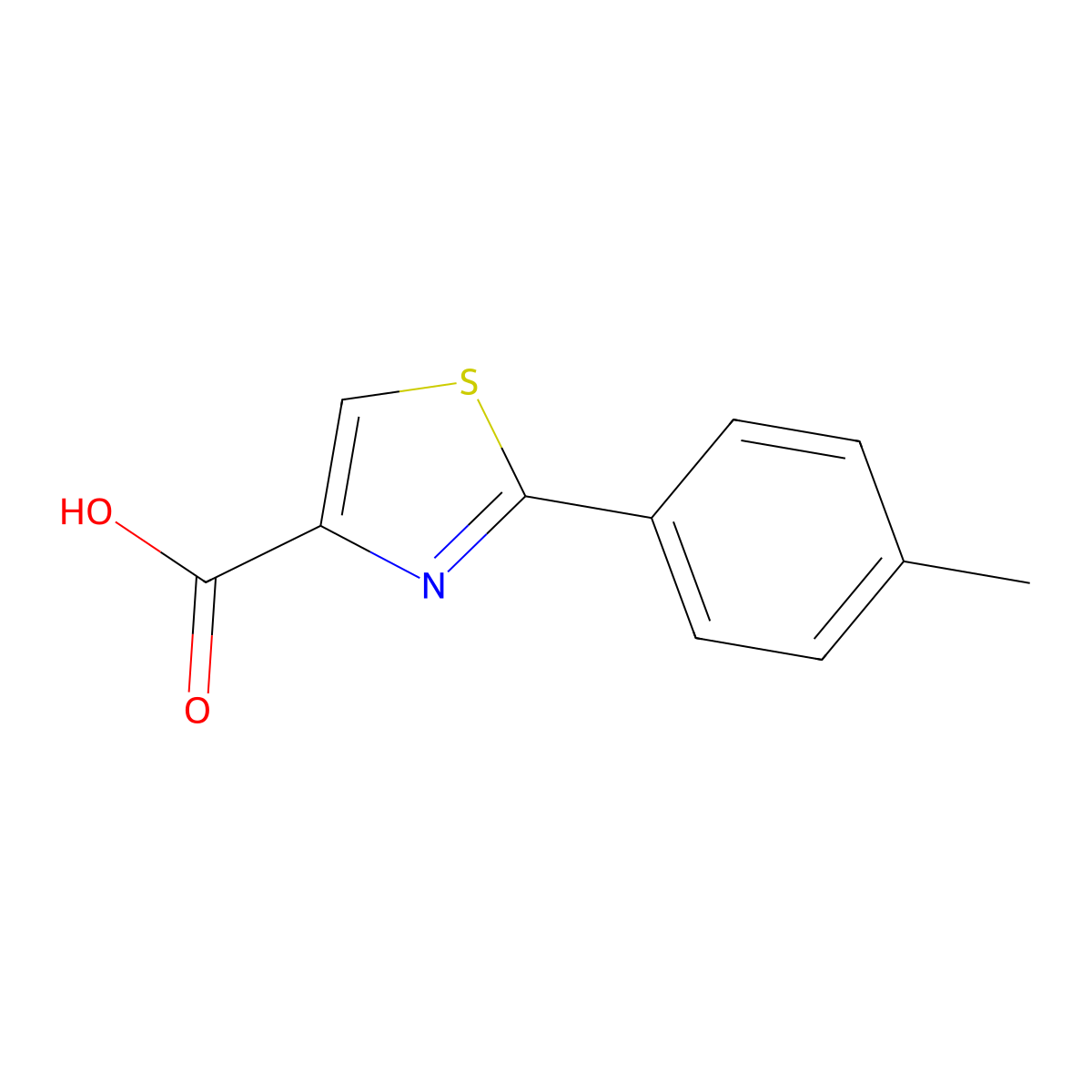 2-(4-Methylphenyl)-1,3-thiazole-4-carboxylic acid molecular structure, CAS 17228-99-8