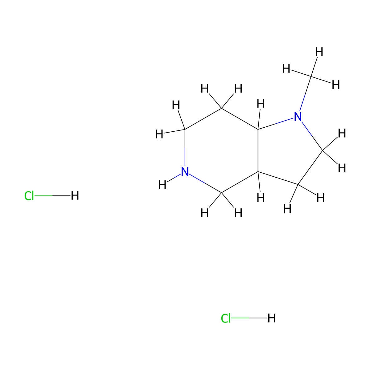 1-methyl-octahydro-1H-pyrrolo[3,2-c]pyridine dihydrochloride molecular structure, CAS 172281-71-9