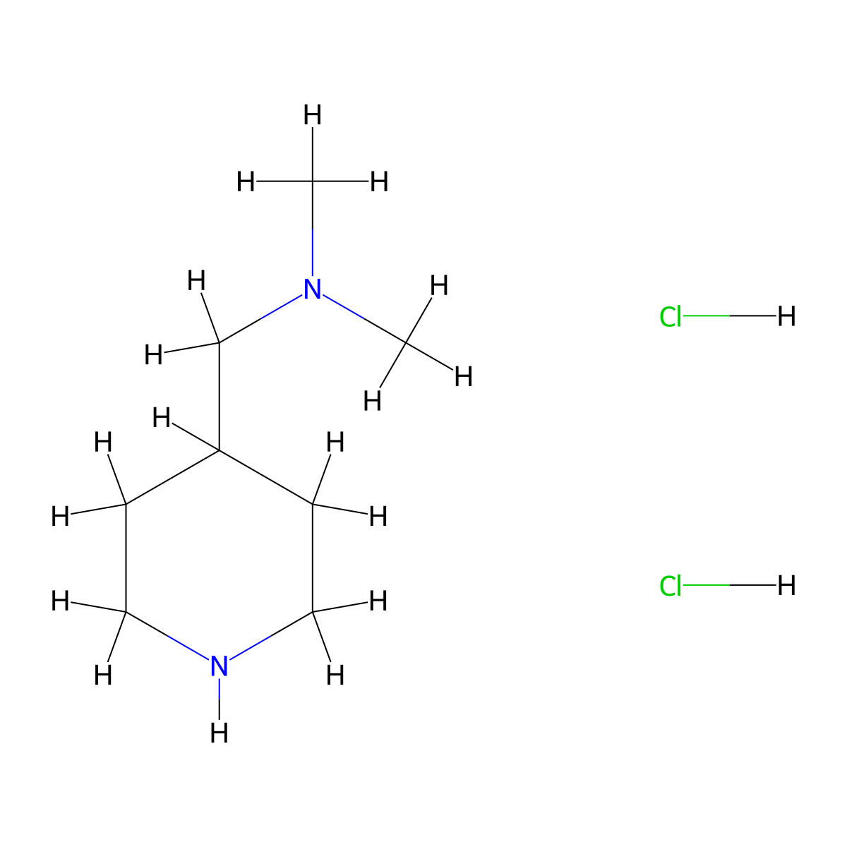N,N-Dimethyl-1-(piperidin-4-yl)methanamine dihydrochloride molecular structure, CAS 172281-72-0