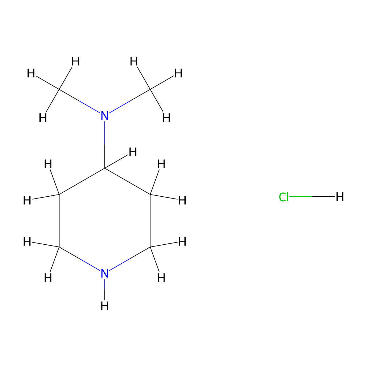 N,N-Dimethylpiperidin-4-amine hydrochloride molecular structure, CAS 172281-90-2