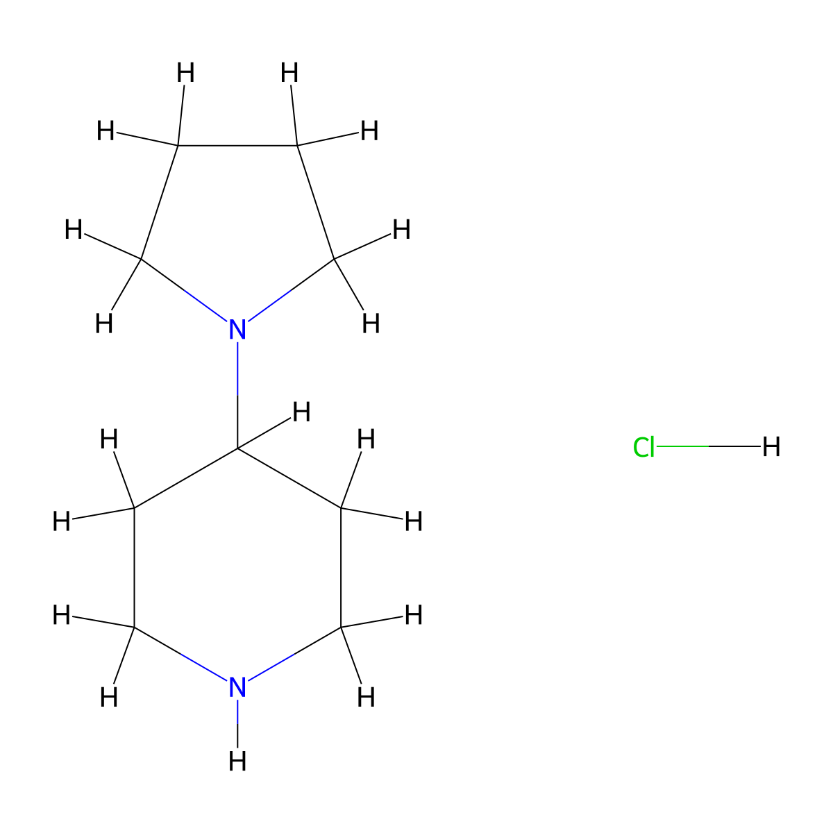 4-(Pyrrolidin-1-yl)piperidine hydrochloride molecular structure, CAS 172281-91-3