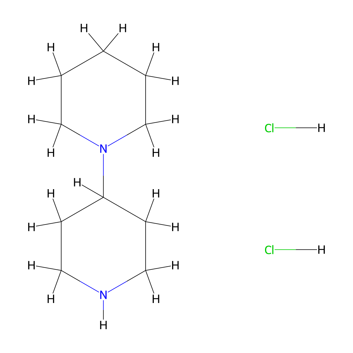 1,4'-Bipiperidine dihydrochloride molecular structure, CAS 172281-92-4