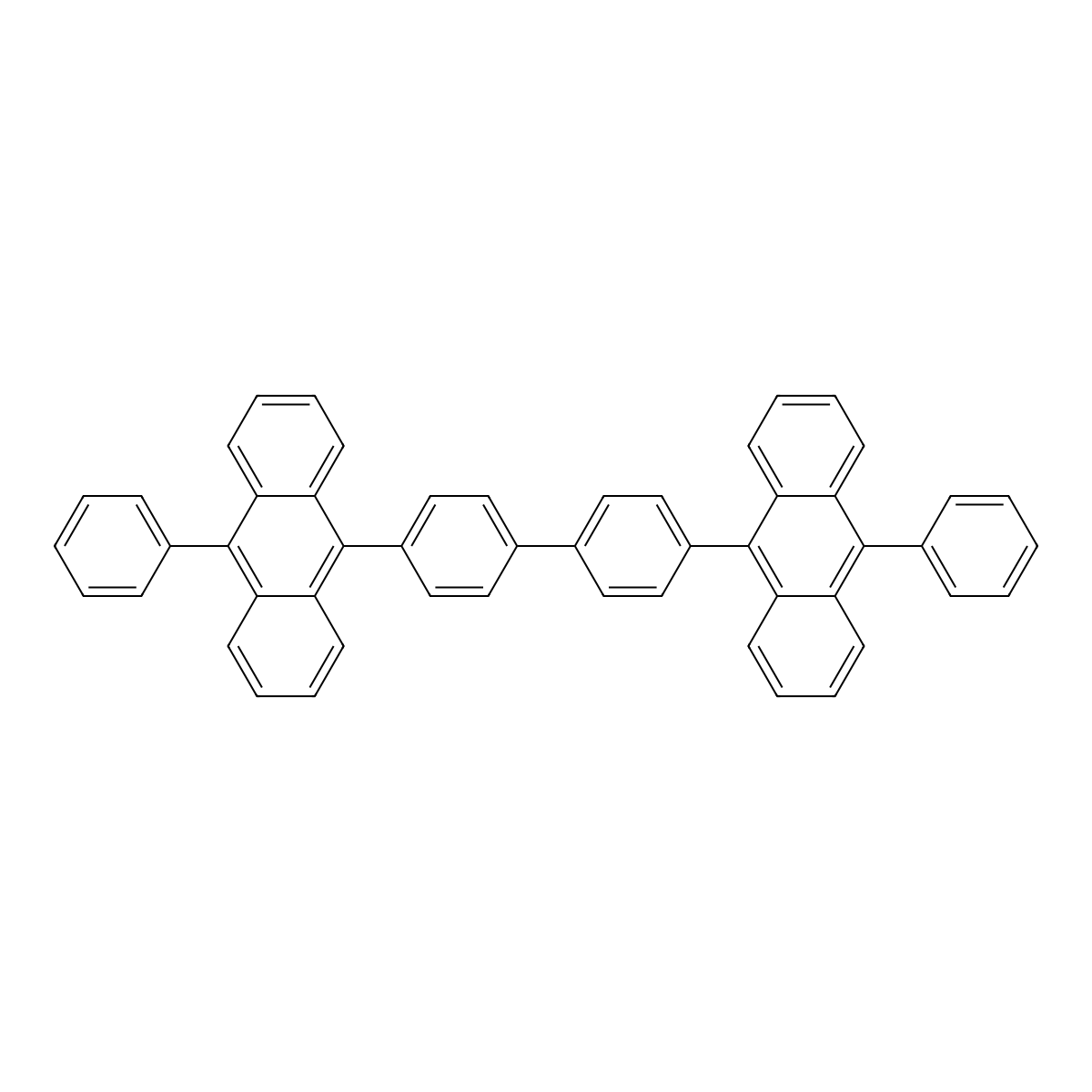 9-Phenyl-10-[4'-(10-phenylanthracen-9-yl)-[1,1'-biphenyl]-4-yl]anthracene molecular structure, CAS 172285-75-5