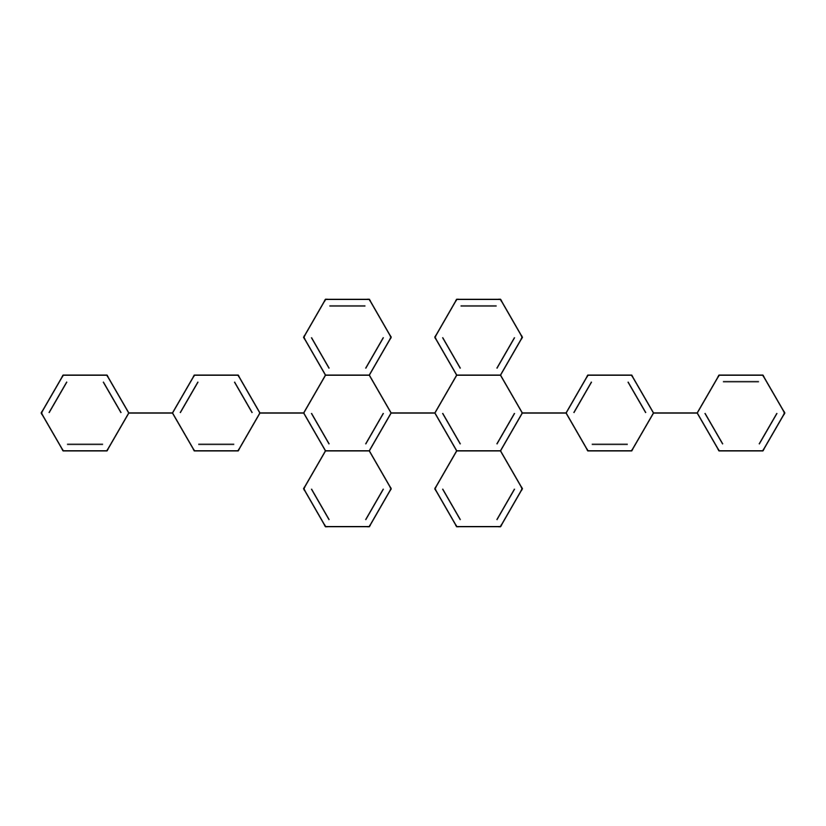 9-(4-Phenylphenyl)-10-[10-(4-phenylphenyl)anthracen-9-yl]anthracene molecular structure, CAS 172285-79-9