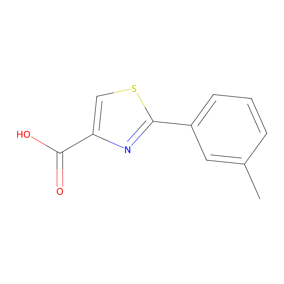 2-(m-Tolyl)thiazole-4-carboxylic acid molecular structure, CAS 17229-00-4
