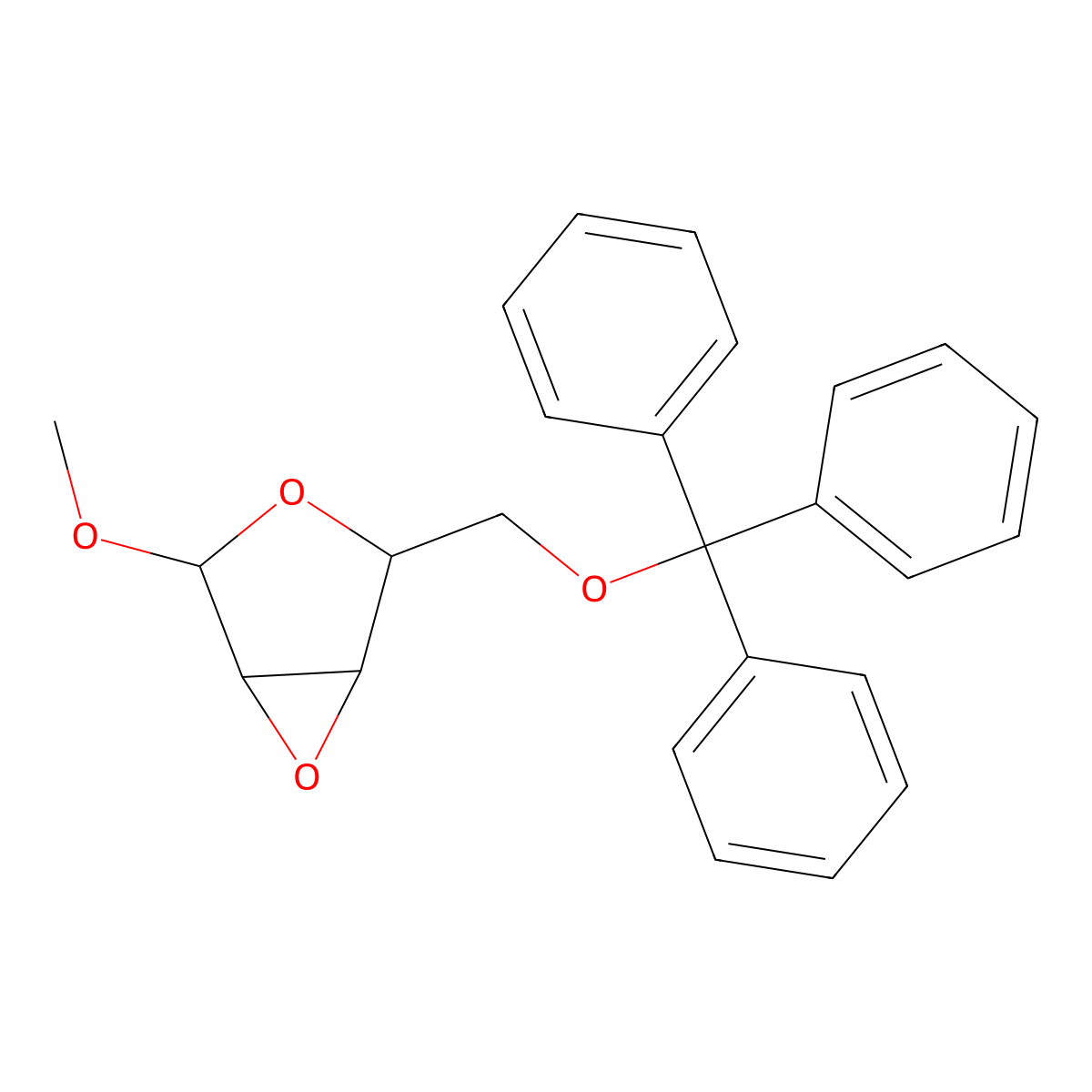 Methyl 2,3-anhydro-5-O-trityl-alpha-d-ribofuranoside molecular structure, CAS 17229-98-0