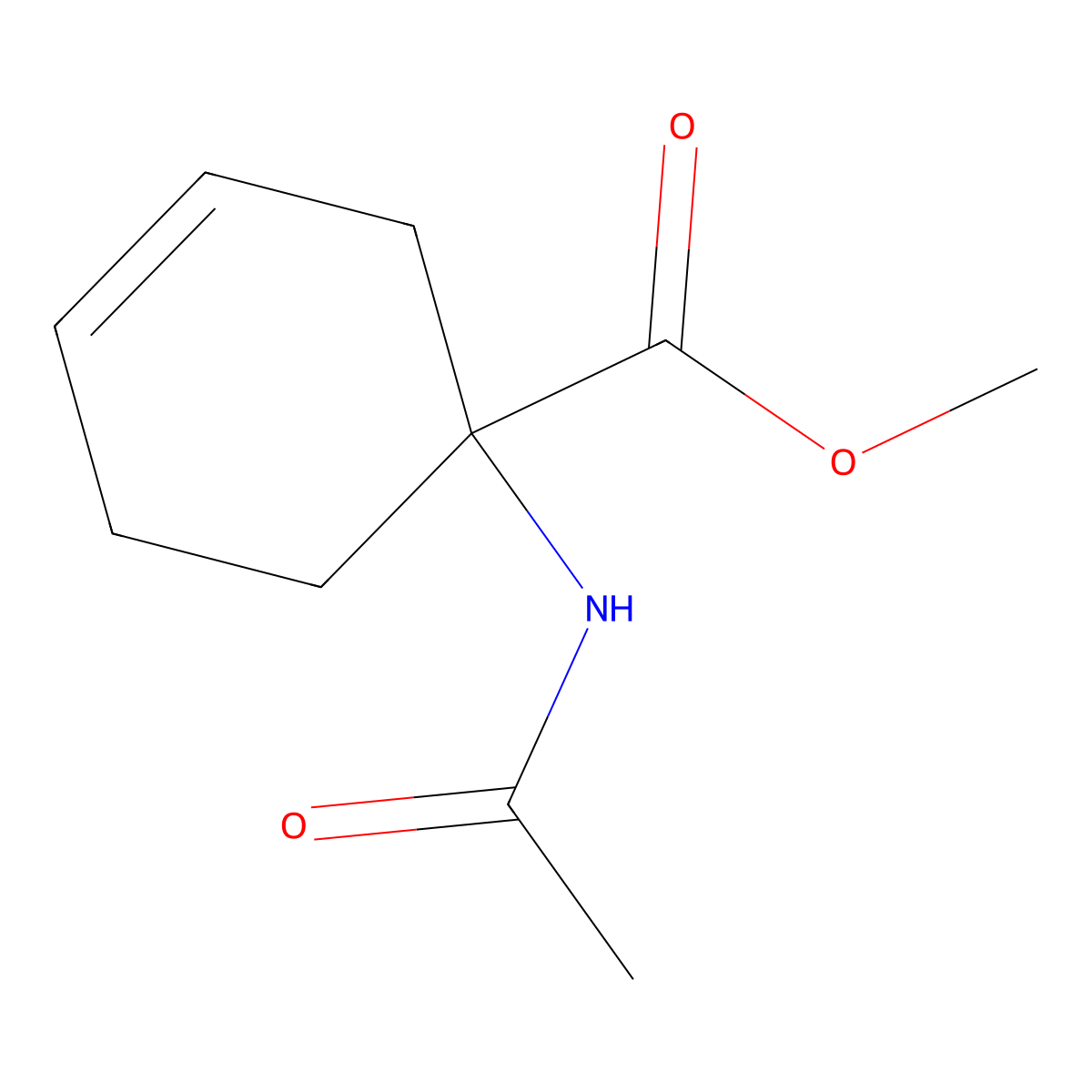 Methyl 1-acetamidocyclohex-3-ene-1-carboxylate molecular structure, CAS 172299-70-6
