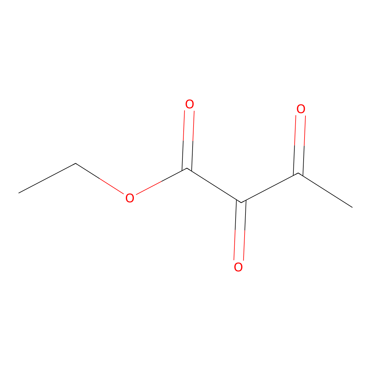 Ethyl 2,3-dioxobutanoate molecular structure, CAS 1723-25-7