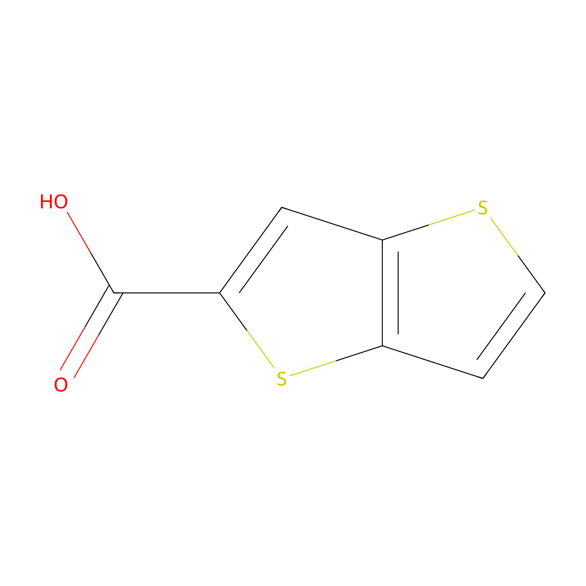 Thieno(3,2-b)thiophene-2-carboxylic acid molecular structure, CAS 1723-27-9