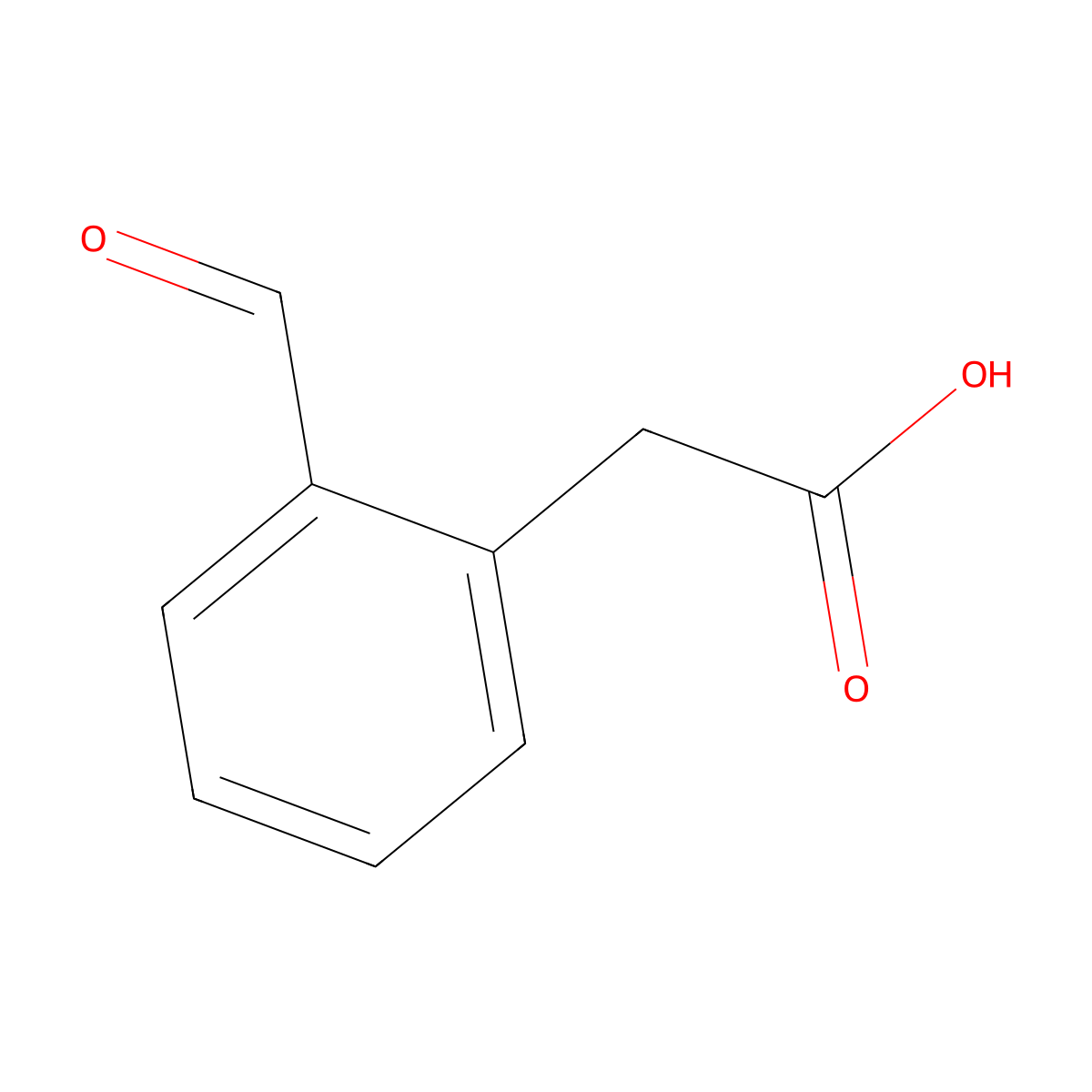 Ortho-formylphenylacetic acid molecular structure, CAS 1723-55-3