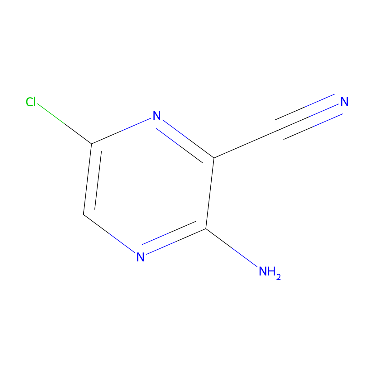 3-Amino-6-chloropyrazine-2-carbonitrile molecular structure, CAS 17231-50-4