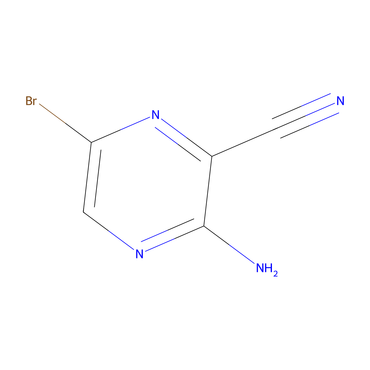 3-Amino-6-bromopyrazine-2-carbonitrile molecular structure, CAS 17231-51-5
