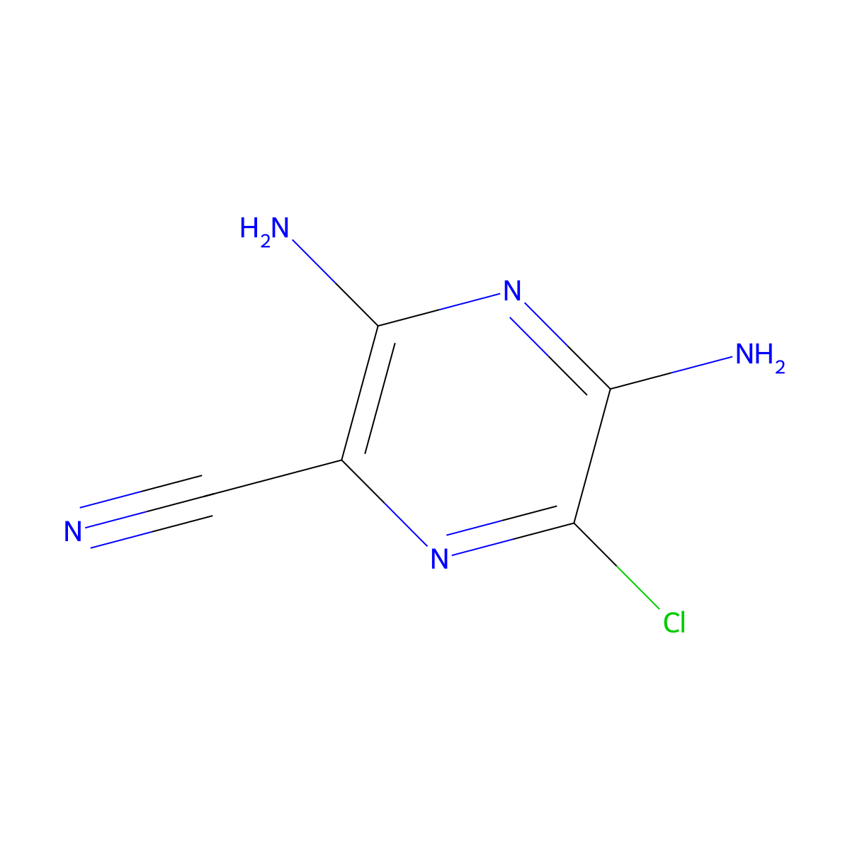 3,5-Diamino-6-chloropyrazine-2-carbonitrile molecular structure, CAS 17231-59-3
