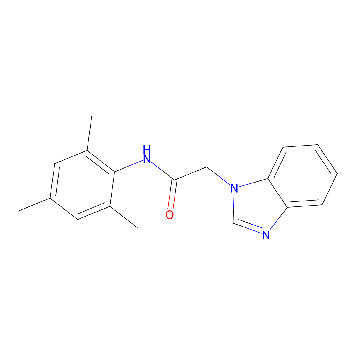 2-(1H-benzimidazol-1-yl)-N-mesitylacetamide molecular structure, CAS 172317-86-1