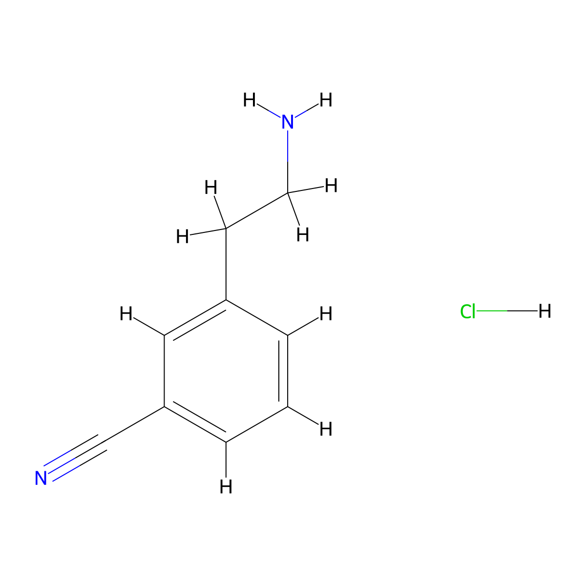 3-(2-Aminoethyl)benzonitrile hydrochloride molecular structure, CAS 172348-36-6