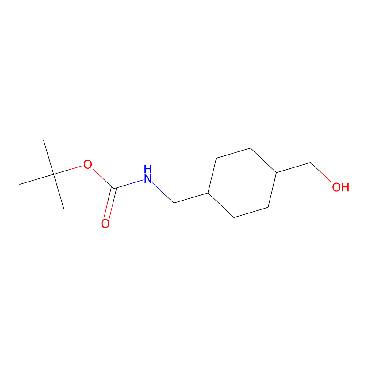 tert-Butyl (trans-4-hydroxymethylcyclohexylmethyl)carbamate molecular structure, CAS 172348-63-9