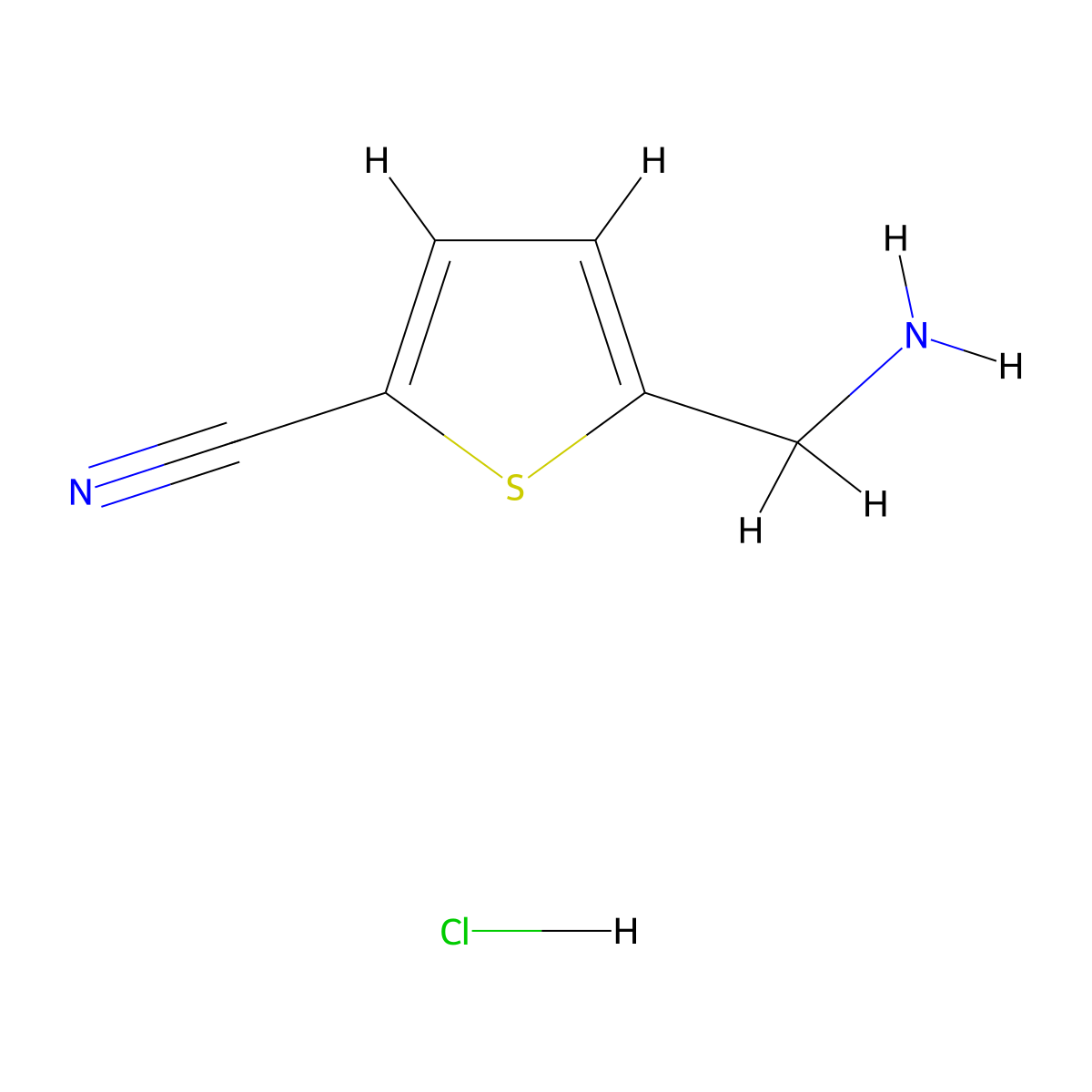5-(Aminomethyl)thiophene-2-carbonitrile hydrochloride molecular structure, CAS 172349-10-9