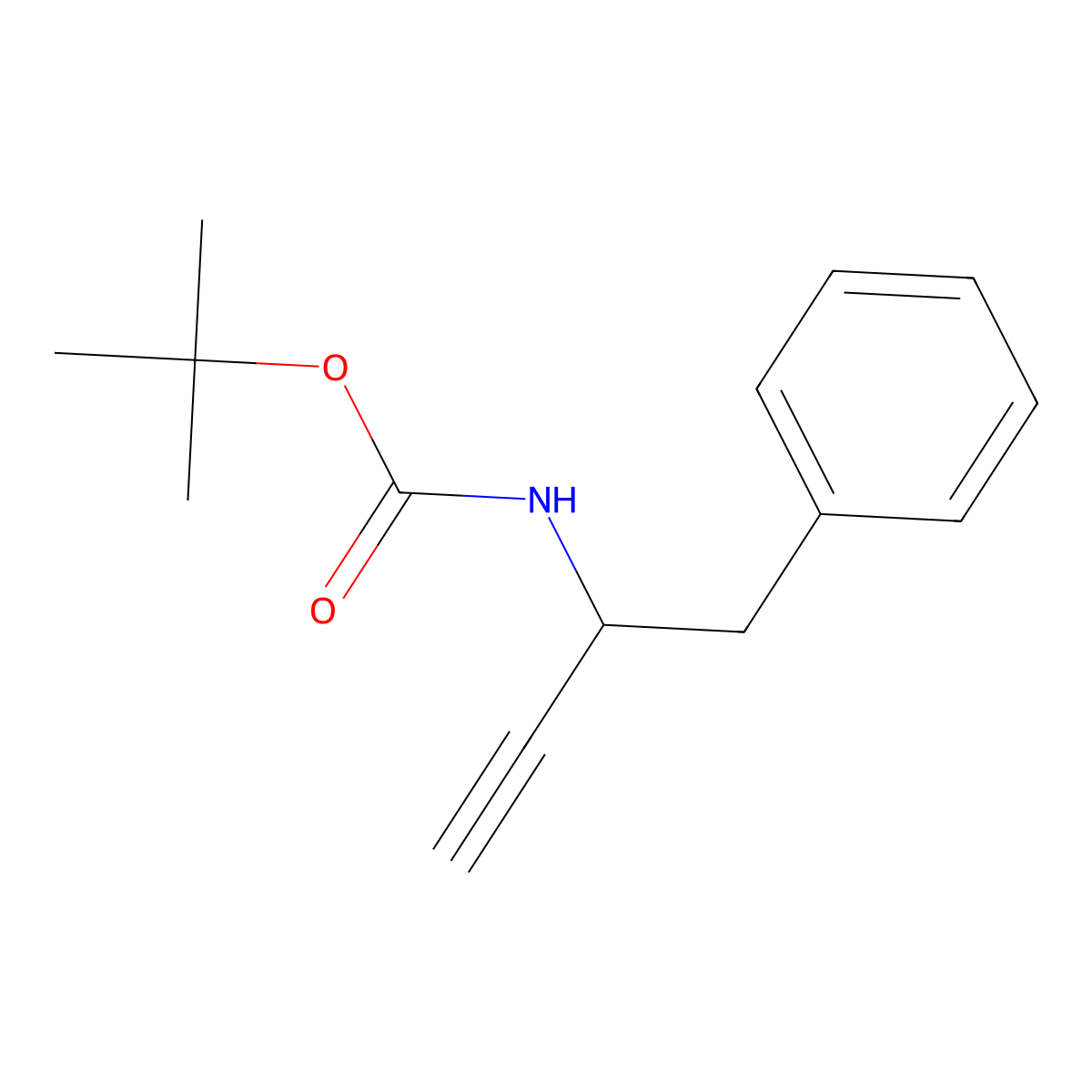 tert-butyl N-(1-phenylbut-3-yn-2-yl)carbamate molecular structure, CAS 172358-38-2