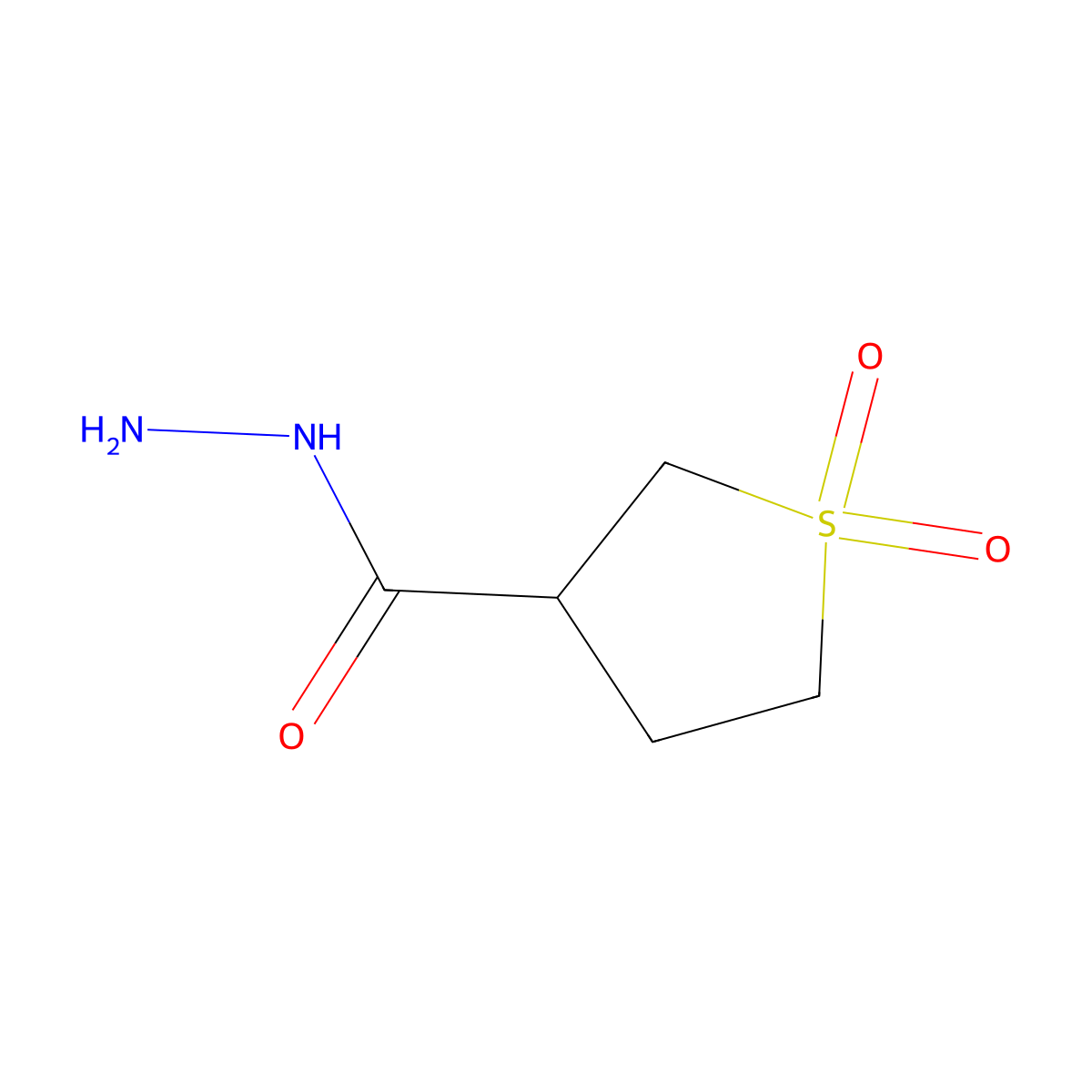 Tetrahydrothiophene-3-carbohydrazide 1,1-dioxide molecular structure, CAS 17236-18-9
